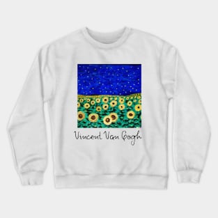 Van Gogh Sunflower Field and Night painting Crewneck Sweatshirt